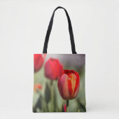 Tote Bag Double texture de tulipe rouge (Devant)