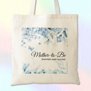 Tote Bag Douce Baby Shower personnalisée aux fleurs d'art r
