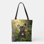 Tote Bag 🐶💗Douce chiot Frenchie dans une jungle (Dos)