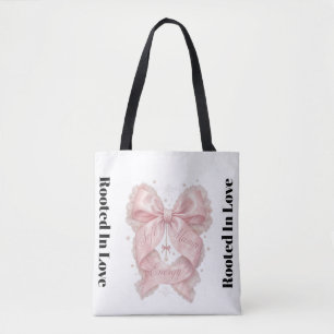 Tote Bag Douce Énergie Maman Rose Conception de Nœud Papill