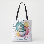 Tote Bag Douce Fête de Bébé Dinosaure avec Éclaboussures d' (Devant)