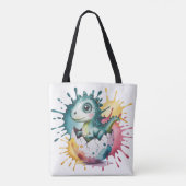Tote Bag Douce Fête de Bébé Dinosaure avec Éclaboussures d' (Dos)