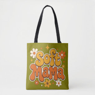 Tote Bag Douce Maman Design Floral Rétro Groovy Joli Bohè