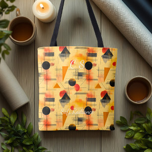 Tote Bag Douce radiance Abstrait – Beige chaud, Orange, Noi