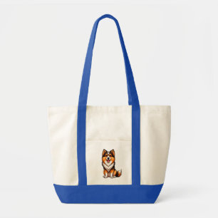 Tote Bag Doux chiot Dessin animé de chien de berger islanda
