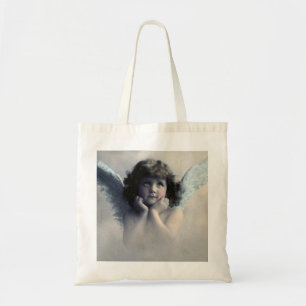 Tote Bag Doux Rosy Cheeked Vintage Angel dans les nuages