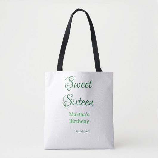 Tote Bag Douze ans sucrés nom date calligraphie boho ret (Devant)