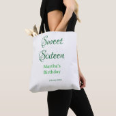 Tote Bag Douze ans sucrés nom date calligraphie boho ret (De près)