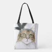 Tote Bag Downton Cat | Orné De Plumes (Dos)