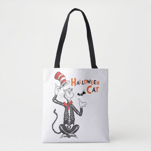 Tote Bag Dr. Seuss | Chat Chapeauté Halloween (Devant)