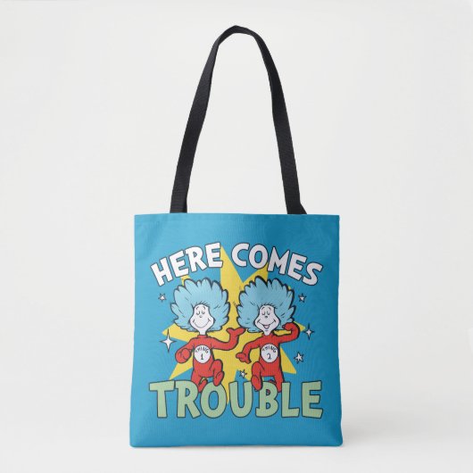 Tote Bag Dr. Seuss | Chose Un Chose Deux Les Ennuis Arriven (Devant)