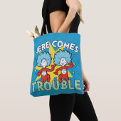 Tote Bag Dr. Seuss | Chose Un Chose Deux Les Ennuis Arriven (De près)