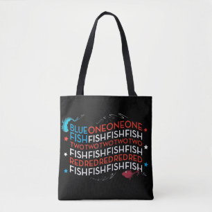 Tote Bag Dr. Seuss Poisson Rouge Poisson Bleu Graphique D