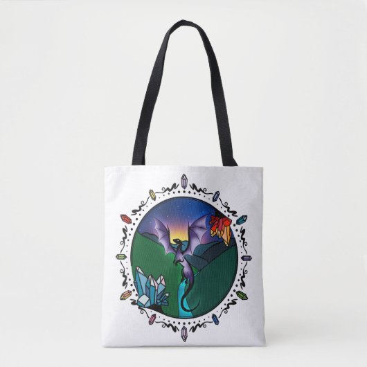 Tote Bag Dragon Améthyste Élégant en cristal magique Twilig (Devant)