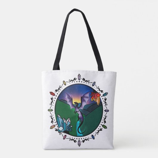 Tote Bag Dragon Améthyste Élégant en cristal magique Twilig (Dos)