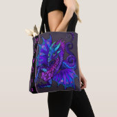 Tote Bag Dragon Art Nouveau style Purple Dragon (De près)