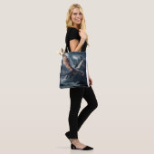 Tote Bag Dragon au-dessus du château. (Sur le modèle)