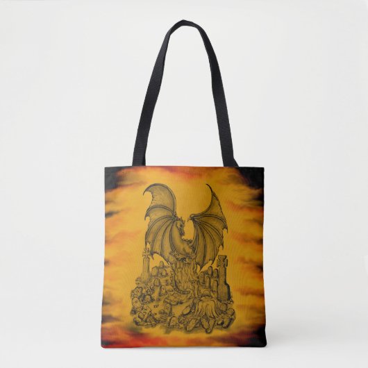 Tote Bag Dragon avec Zombie (Devant)