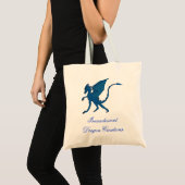 Tote Bag Dragon bleu Fourre-tout - par IDC - Script la (Devant (produit))
