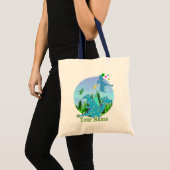 Tote Bag Dragon bleu frais (Devant (produit))