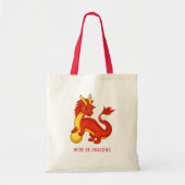 Tote Bag Dragon Chinois Rouge (Devant)