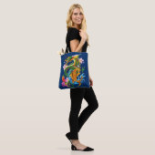 Tote Bag Dragon chinois vert Koi (Sur le modèle)
