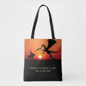 Tote Bag Dragon contre Chevalier Inspiration Motivation (Devant)