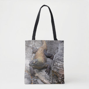 Tote Bag Dragon de Komodo sur des rochers ensoleillés