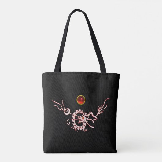 Tote Bag DRAGON DE MER RUBY, noir et blanc rouge (Dos)