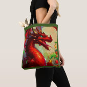 Tote Bag Dragon de Noël 1 (De près)