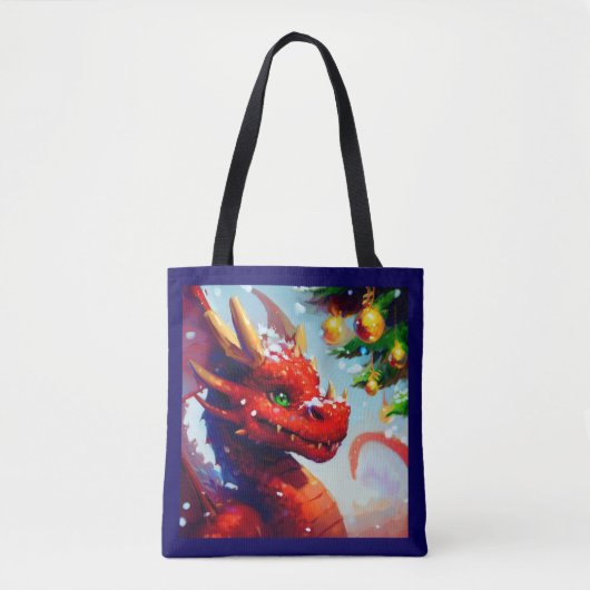 Tote Bag Dragon de Noël 2 (Devant)
