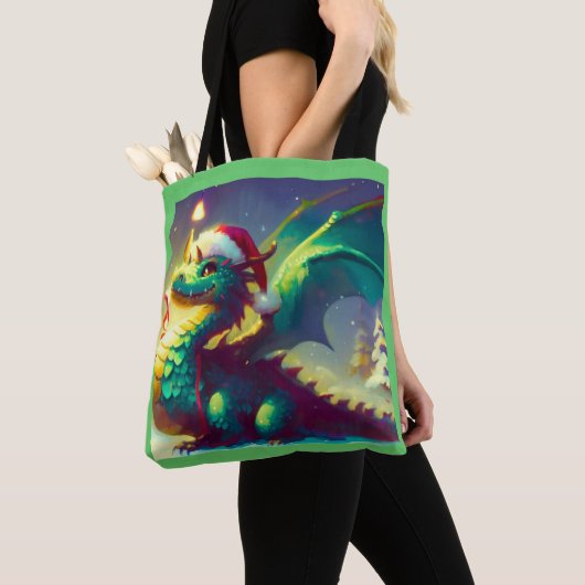 Tote Bag Dragon de Noël 3 (De près)