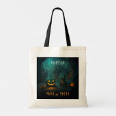 Tote Bag Dragon d'Halloween avec Citrouilles effrayants Nom (Dos)