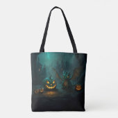Tote Bag Dragon d'Halloween mignon avec Citrouilles effraya (Dos)