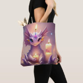 Tote Bag Dragon d'Imaginaire aux bougies d'anniversaire (De près)
