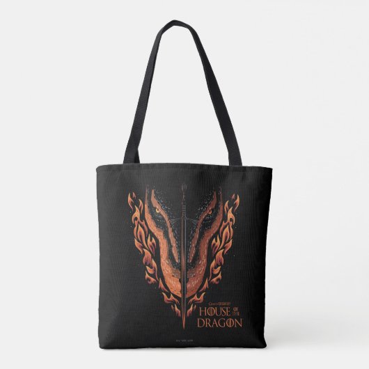 Tote Bag Dragon en flammes derrière l'épée (Dos)