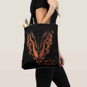 Tote Bag Dragon en flammes derrière l'épée (De près)