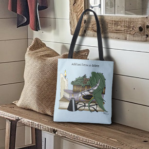 Tote Bag Dragon Endormi Fantaisiste Vert Cosy Amateur de Li