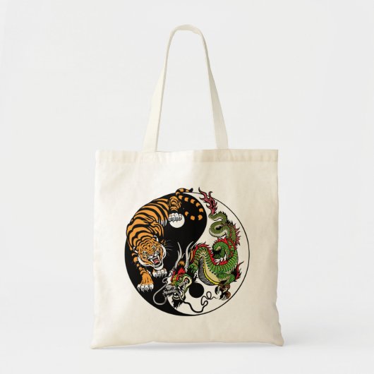 Tote Bag dragon et tigre yin yang (Devant)