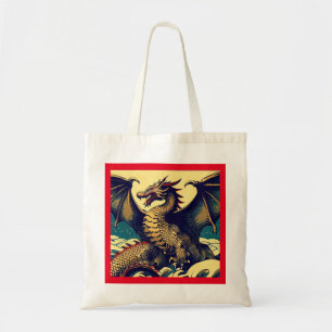 Tote Bag Dragon européen Imaginaire - Bois coupé 1