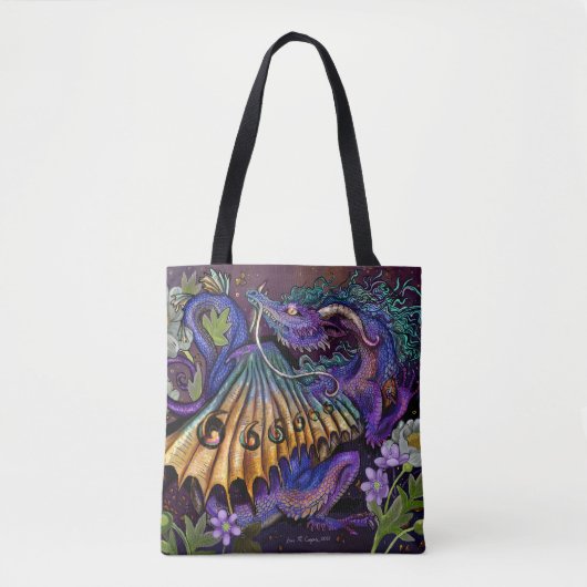 Tote Bag Dragon floral (Devant)