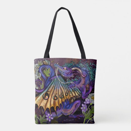 Tote Bag Dragon floral (Dos)