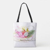 Tote Bag Dragon Fruit et rose Orchid Tropical (Dos)