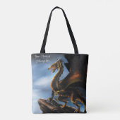 Tote Bag Dragon noir cuivre or (Dos)
