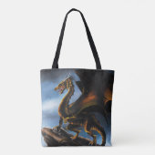 Tote Bag Dragon noir cuivre or (Dos)