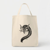 Tote Bag Dragon noir et blanc (Devant)
