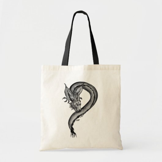 Tote Bag Dragon noir et blanc (Devant)