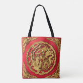 Tote Bag Dragon Phoenix Red Gold Mariage chinois (Dos)