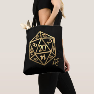 Tote Bag Dragon RPG Pipe Imaginaire Or PnP Jeu Dice
