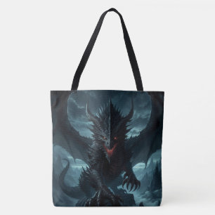 Tote Bag Dragon sombre et médiéval